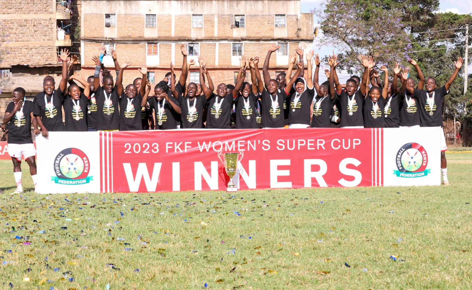 Group photo of 2023 FKF Womens Super Cup Winners.